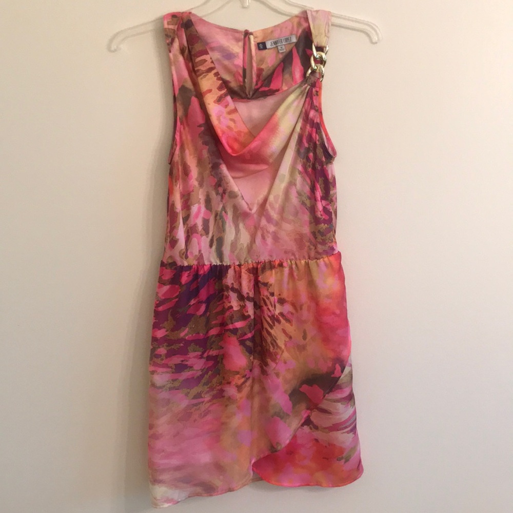 Jennifer Lopez Pink Dress with Gold Chain Strap